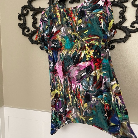 Cable & Gauge Artsy Art To Wear Stretchy Comfortable Top Women L - Picture 3 of 13